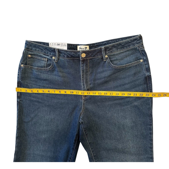 Seven7 Jeans High Rise Loose Straight Womens 16 Blue Distressed Denim NWT NEW - Picture 7 of 16